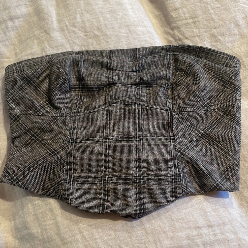 Free People Plaid Corset Top